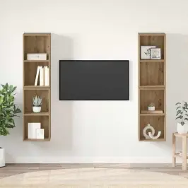 Sieninis Televizoriaus Stovas 4 Pcs Meistro Ąžuolas