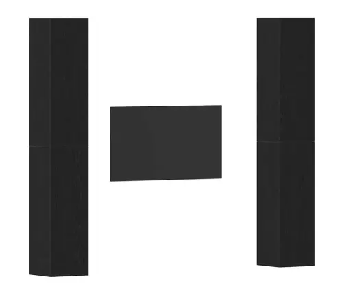 Televizora Skapju Komplekts 4 Pcs Melns Ozols 30.5 X 30 X 90 Cm Vidaxl