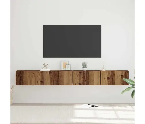 Tv Spintelių Komplektas 4 Pcs Senovinis Medis 60 X 30 X 30 Cm