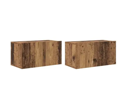 Tv Spintelių Komplektas 4 Pcs Senovinis Medis 60 X 30 X 30 Cm