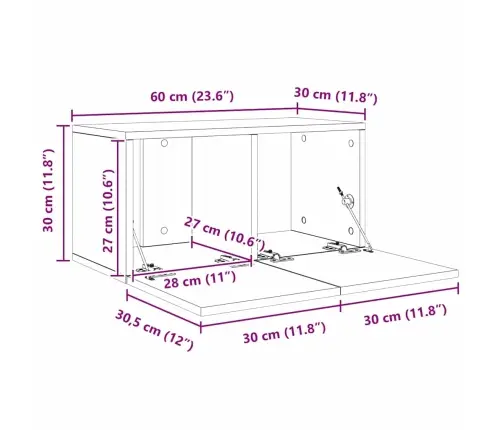 Tv Spintelių Komplektas 4 Pcs Senovinis Medis 60 X 30 X 30 Cm