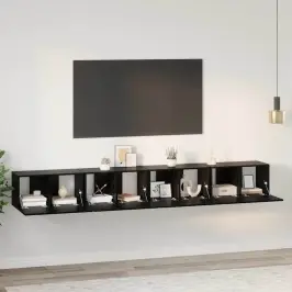 Tv Skapīšu Komplekts 4 Pcs Melns Ozols 60 X 30 X 30 Cm Vidaxl