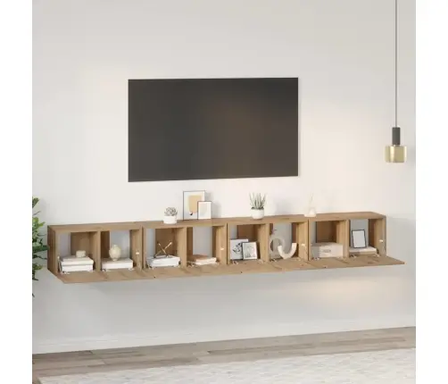 Tv Spintelių Komplektas 4 Pcs Artisano Ąžuolo 60 X 30 X 30 Cm