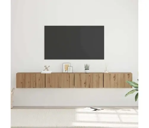 Tv Spintelių Komplektas 4 Pcs Artisano Ąžuolo 60 X 30 X 30 Cm