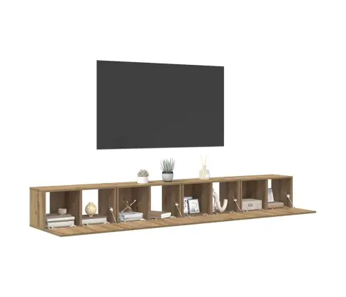 Tv Spintelių Komplektas 4 Pcs Artisano Ąžuolo 60 X 30 X 30 Cm