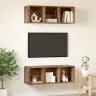 Sienā Montējami Televizoru Skapji Ar Plauktu 2 Pcs Vecs Koks Vidaxl Sienā Montējami Televizoru Skapji Ar Plauktu 2 Pcs Vecs Koks Vidaxl