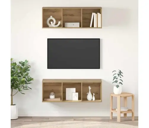 Sieniniai Televizorių Spintelės 2 Pcs Artisano Ąžuolo