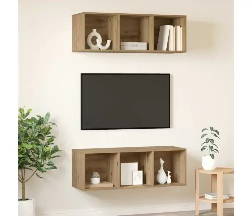 Sieniniai Televizorių Spintelės 2 Pcs Artisano Ąžuolo