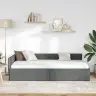 Stūra Gultas Rāmis Ar Galvas Klāju Tumši Pelēka 80 X 200 Cm Vidaxl