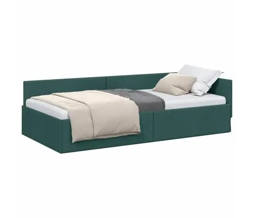 Kampinė Lovos Konstrukcija Tamsiai Žalia 80 Cm X 200 Cm Audinys