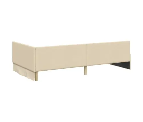 Stūra Gultas Rāmis Ar Galvas Klāju Krēmkrāsa 80 X 200 Cm Vidaxl