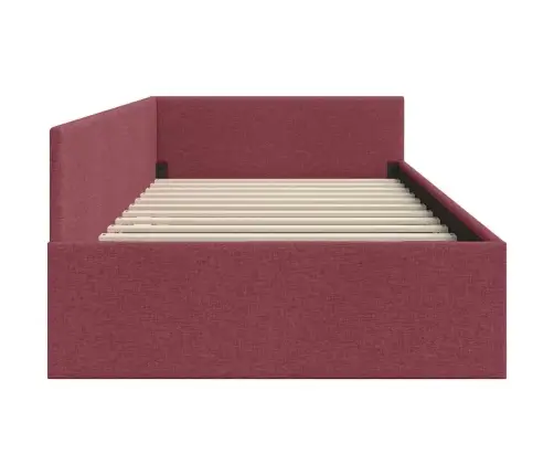 Stūra Gultas Rāmis Ar Galvas Klāju Vīnsarkans 90 X 190 Cm Vidaxl