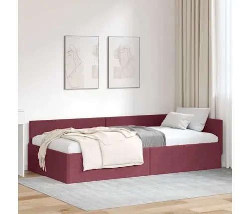 Kampinė Lovos Konstrukcija Vyno Raudona 100 Cm X 200 Cm Aksomas