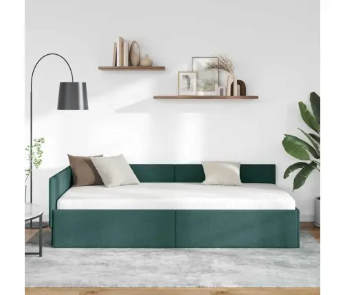 Kampinė Lovos Konstrukcija Tamsiai Žalia 100 Cm X 200 Cm