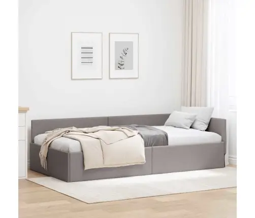 Kampinė Lovos Konstrukcija Taupe 100 Cm X 200 Cm Aksomas