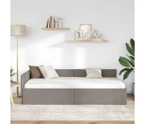 Kampinė Lovos Konstrukcija Taupe 100 Cm X 200 Cm Aksomas