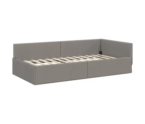 Kampinė Lovos Konstrukcija Taupe 100 Cm X 200 Cm Aksomas