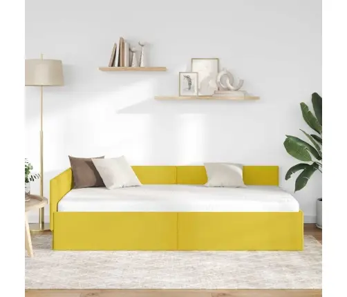 Kampinė Lovos Konstrukcija Su Galvūgalio Geltona 80 Cm X 200 Cm
