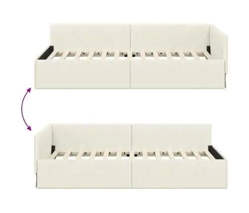 Kampinė Lovos Konstrukcija Su Galvūgalio Kreminė 80 Cm X 200 Cm