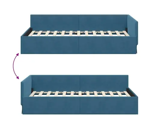 Nurgavoodi Raam Peaga Sinine 90 Cm X 190 Cm Sametjapuit