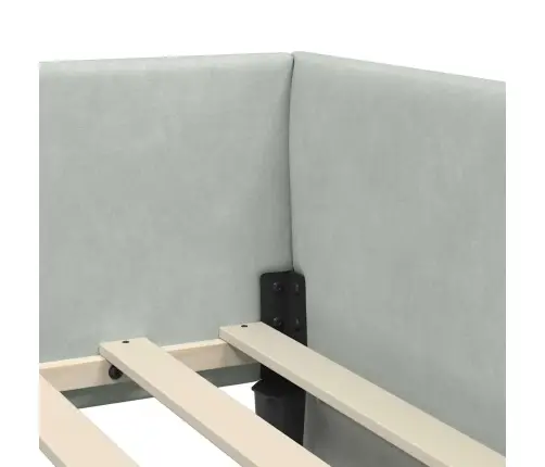 Stūra Gultas Rāmis Cits Gaiši Pelēka 90 X 190 Cm Vidaxl