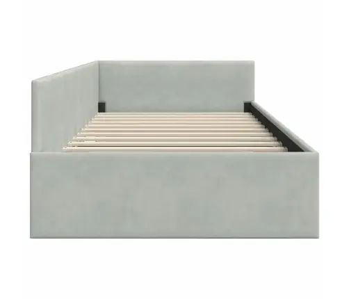Stūra Gultas Rāmis Cits Gaiši Pelēka 90 X 190 Cm Vidaxl
