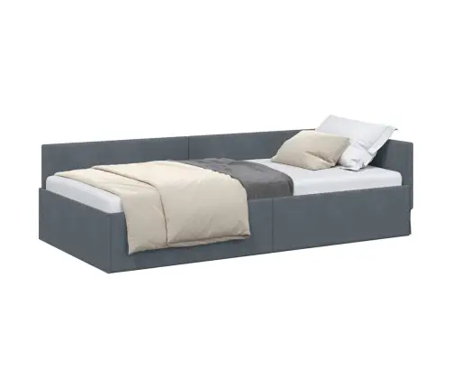 Stūra Gultas Rāmis Cits Tumši Pelēka 90 X 190 Cm Vidaxl