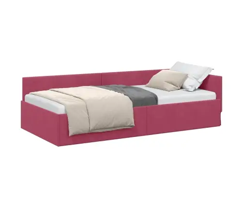 Kampinė Lovos Konstrukcija Vyno Raudona 90 Cm X 190 Cm