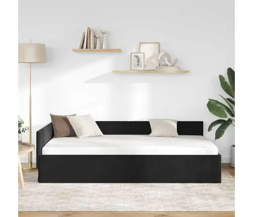 Kampinė Lovos Konstrukcija Su Galvūgalio Juoda 90 X 200 Cm