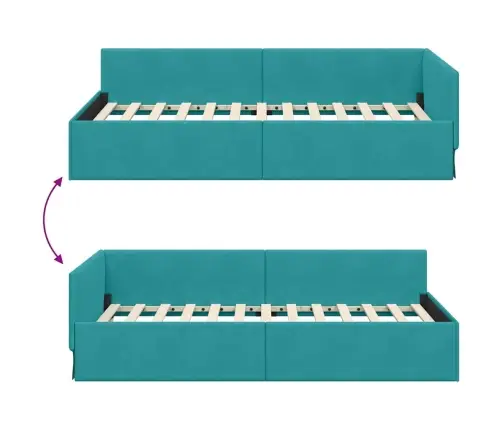 Nurgavoodi Raam Türkiis 90 Cm X 200 Cm Polüester Ja Vineer