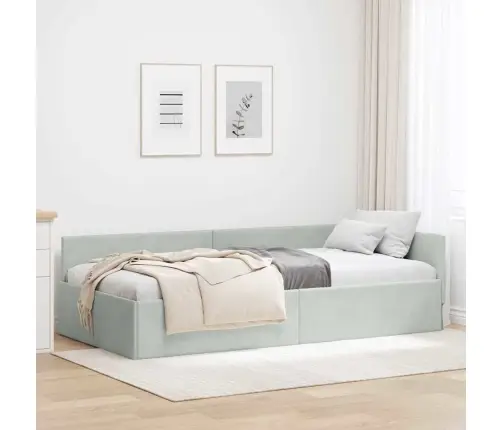 Kampinė Lovos Konstrukcija Šviesiai Pilka 100 Cm X 200 Cm