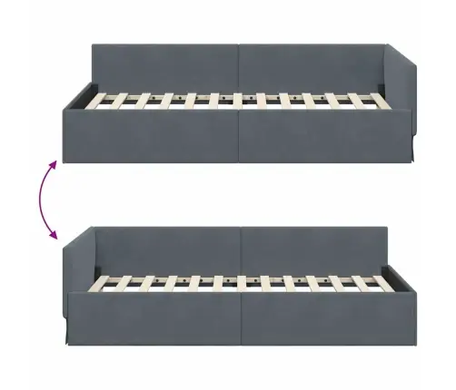 Kampinė Lovos Konstrukcija Tamsiai Pilka 100 Cm X 200 Cm