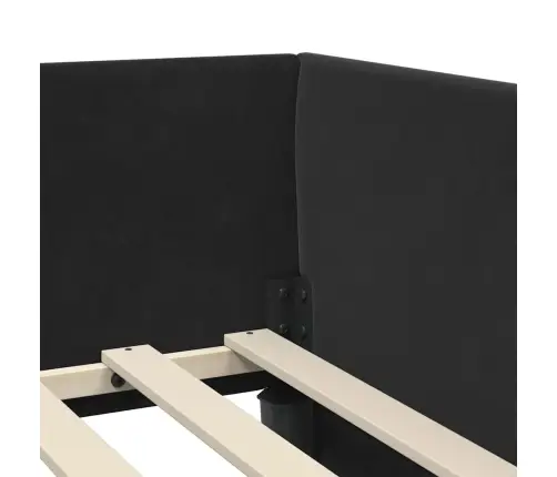 Kampinė Lovos Konstrukcija Juoda 100 Cm X 200 Cm Aksomas