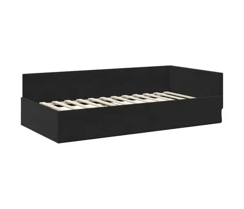 Kampinė Lovos Konstrukcija Juoda 100 Cm X 200 Cm Aksomas