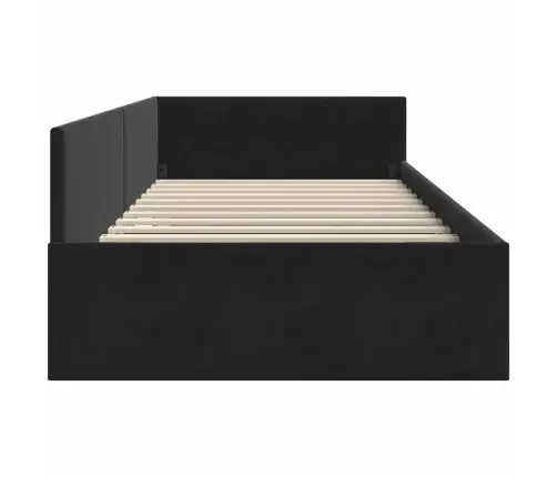 Kampinė Lovos Konstrukcija Juoda 100 Cm X 200 Cm Aksomas