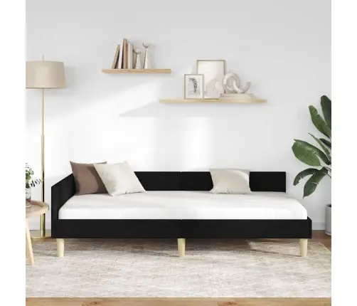 Kampinė Lovos Konstrukcija Juoda 80 X 200 Cm Audinys