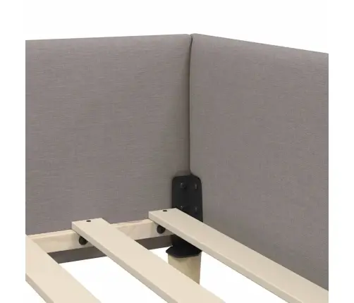 Stūra Gultas Rāmis Cits Ar Galvas Klāju Pelēkbrūna 80 X 200 Cm Vidaxl