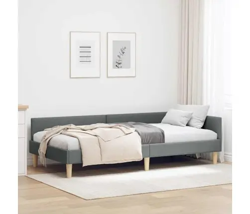 Stūra Gultas Rāmis Cits Tumši Pelēka 90 X 190 Cm Vidaxl