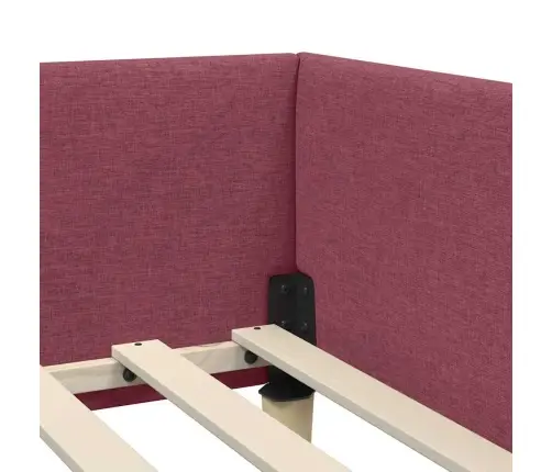 Stūra Gultas Rāmis Cits Ar Galvas Klāju Vīnsarkans 90 X 190 Cm Vidaxl