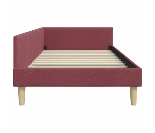 Stūra Gultas Rāmis Cits Ar Galvas Klāju Vīnsarkans 90 X 190 Cm Vidaxl