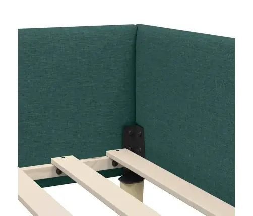 Kampinė Lovos Konstrukcija Tamsiai Žalia 90 X 200 Cm Audinys