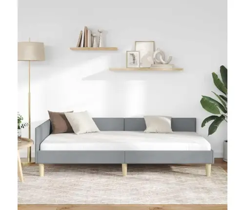 Stūra Gultas Rāmis Cits Gaiši Pelēka 100 X 200 Cm Vidaxl