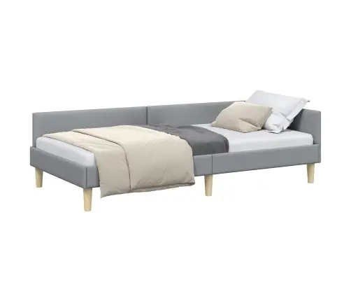 Stūra Gultas Rāmis Cits Gaiši Pelēka 100 X 200 Cm Vidaxl