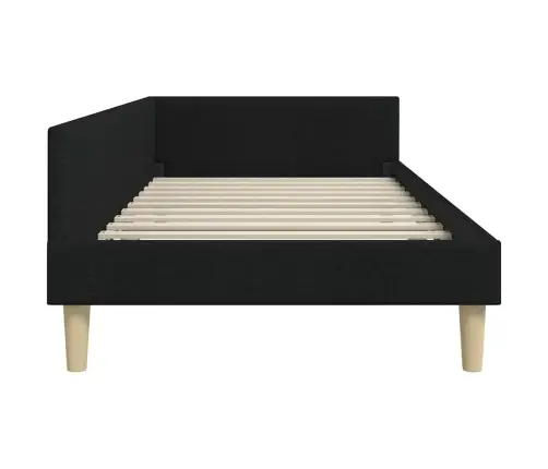 Stūra Gultas Rāmis Cits Ar Galvas Klāju Melna 100 X 200 Cm Vidaxl