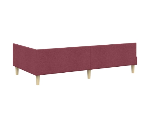Stūra Gultas Rāmis Cits Ar Galvas Klāju Vīnsarkans 100 X 200 Cm Vidaxl