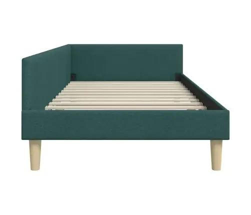 Kampinė Lovos Konstrukcija Tamsiai Žalia 100 X 200 Cm Audinys