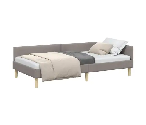 Stūra Gultas Rāmis Cits Ar Galvas Klāju Pelēkbrūna 100 X 200 Cm Vidaxl