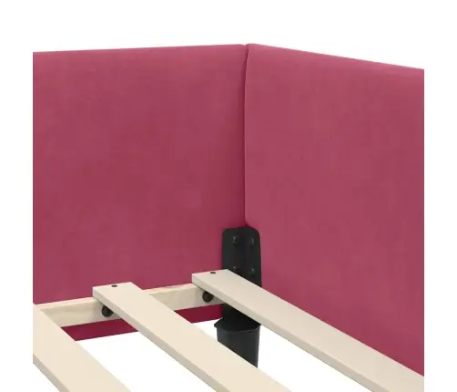 Stūra Gultas Rāmītis Ar Galvas Klāju Vīnsarkans 80 X 200 Cm Vidaxl