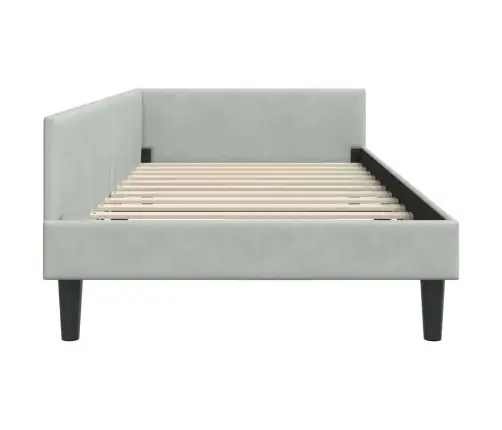 Stūra Gultas Rāmītis Ar Galvas Klāju Gaiši Pelēka 90 X 190 Cm Vidaxl