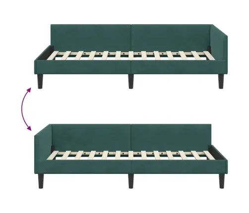 Nurgavoodi Raam Peaga Tume Rohelise 90 Cm X 190 Cm Sametjapuit